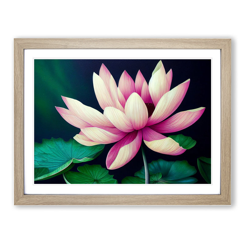 An Excellent Lotus Flower - Framed Print, 34cm H x 46cm W x 2cm D, Oak