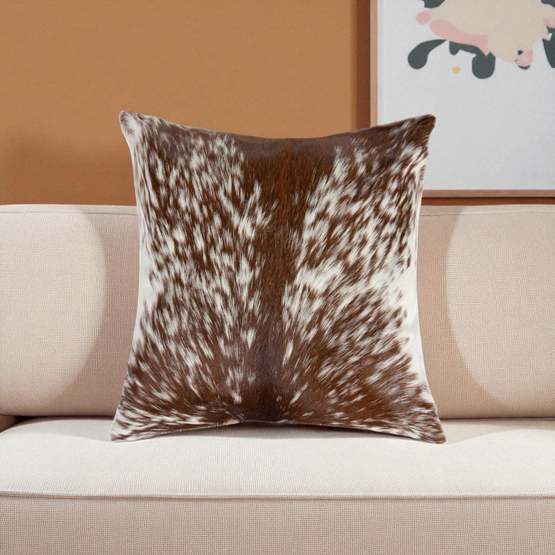 Coussin Trio, Brun / blanc avec imprimé animal, 18" x 18" x 5"