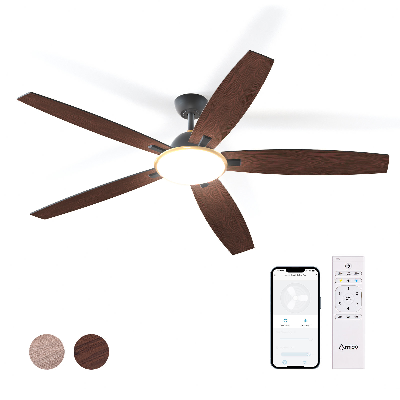 Amico 52 Ceiling Fan with LED Lights Wayfair