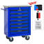 7 tiroirs, chariot à outils en métal, roues, toit en acier inoxydable, entrepôt d'atelier, 4 po, frein de stationnement, glissières de tiroir à roulement, dispositif de verrouillage multifonctionnel, atelier de garage roulant, système de clé-962810036