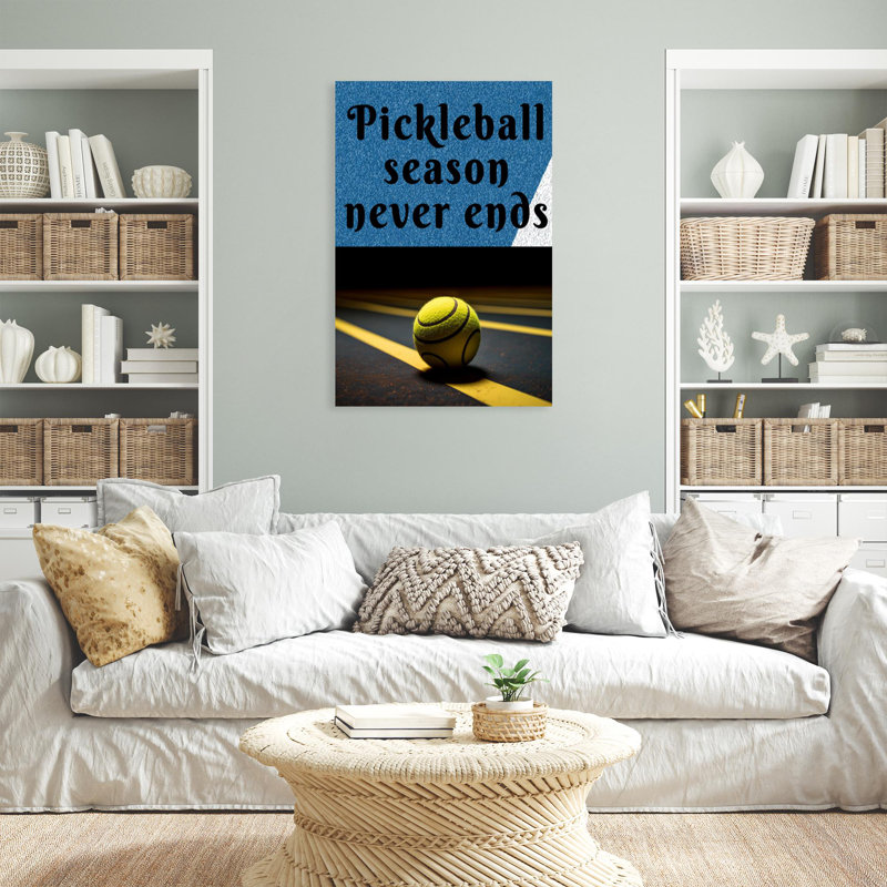 Pickleball Season Never Ends - 1 pièce rectangulaire, impression sur toile tendue, H 20 po x l 16 po x P 1,25 po