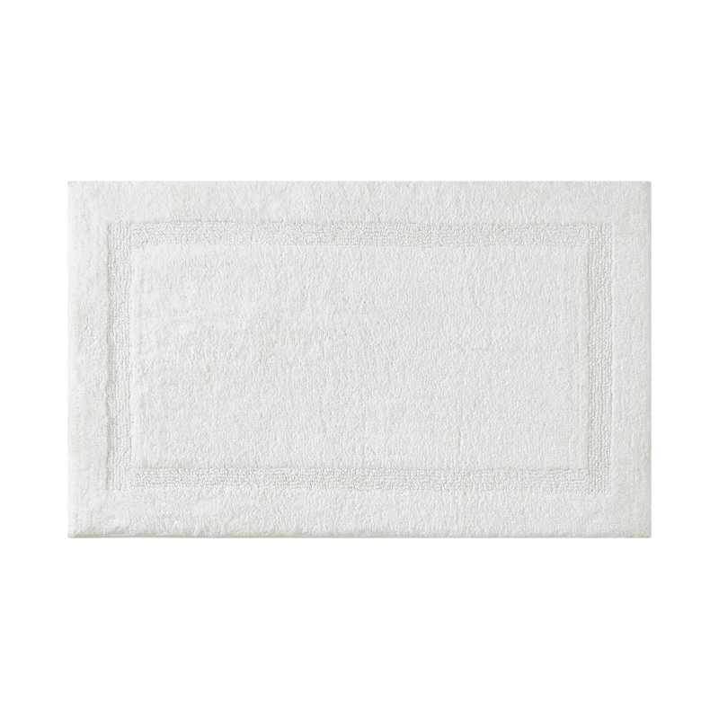 Nautica Peniston Solid Cotton Bath Rug Runner, White, 40"L x 24"W 