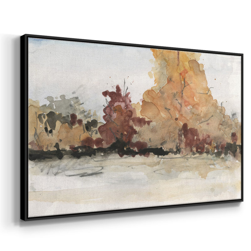 The Autumn View II, reproduction d'art sur toile, H 17 po x l 25 po x P 2 po, Noir