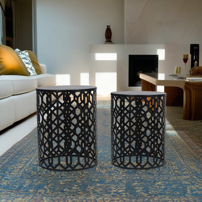 Tennant Set Of 2 Round Metal End Tables