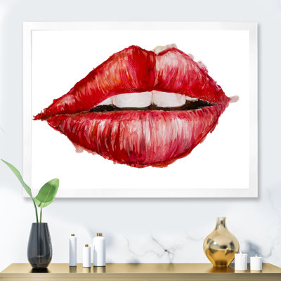 Valentines Day Red Woman Lips - peinture sur toile
