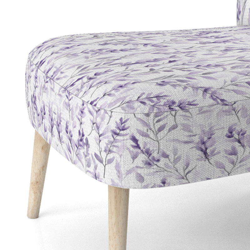 Chaise rembourrée Floral - Chaise d'appoint mauve brise de lavande, Chaise d'appoint sans accoudoirs