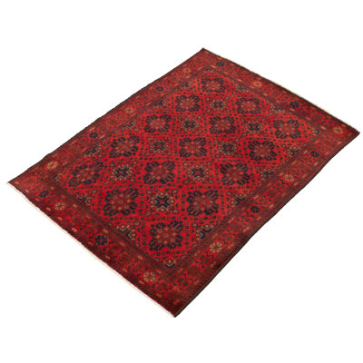 Rangement à la main one-of-kind-noué la 2010 esari turkoman rouge 4 pi 10 po x 6 pi, de laine 6 po tapis Warnant