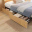 Structure de lit pleine grandeur en rotin avec 4 tiroirs de rangement, tête de lit en rotin tissé à la main en bois naturel, éclairage à DEL et support de lattes robuste, aucun sommier requis, style chambre à coucher Boho-730322231
