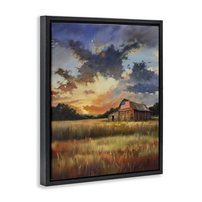 American Barn at Sunset Floating Frame, design by Arlington Prints