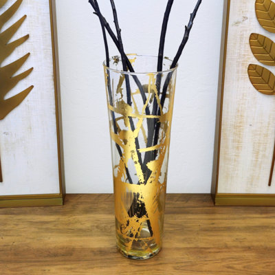 Vase conique en verre doré IRIS