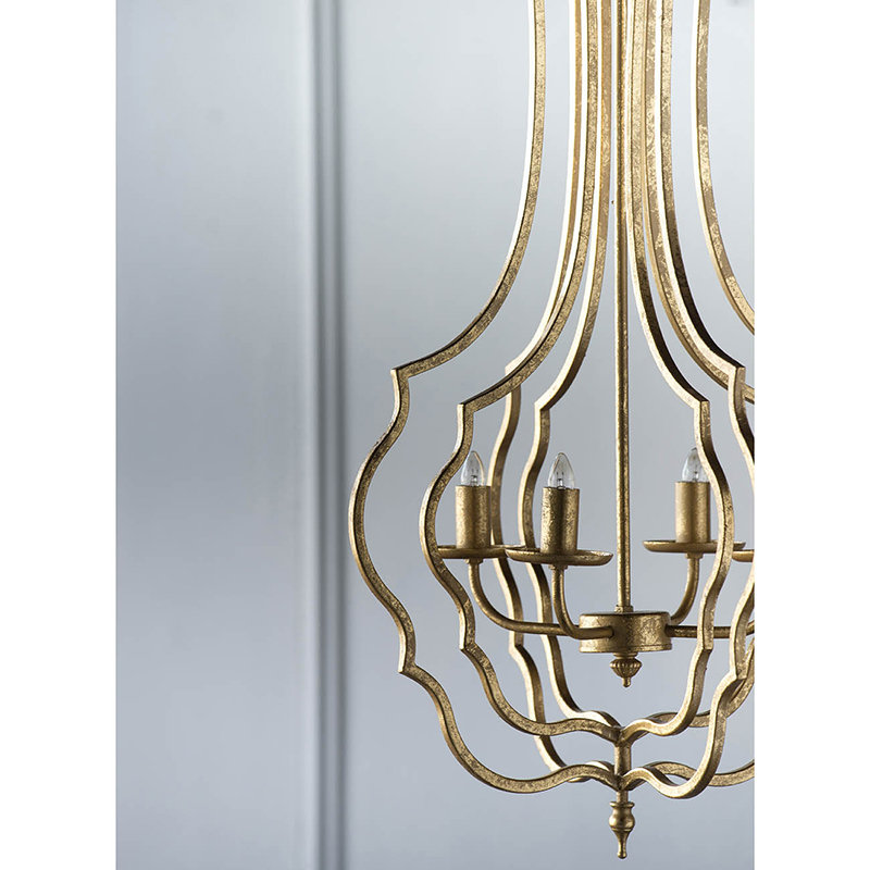 4 - Light Dimmable Geometric Chandelier