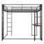 Lit mezzanine en métal avec bureau et tablettes Juniper-123857050
