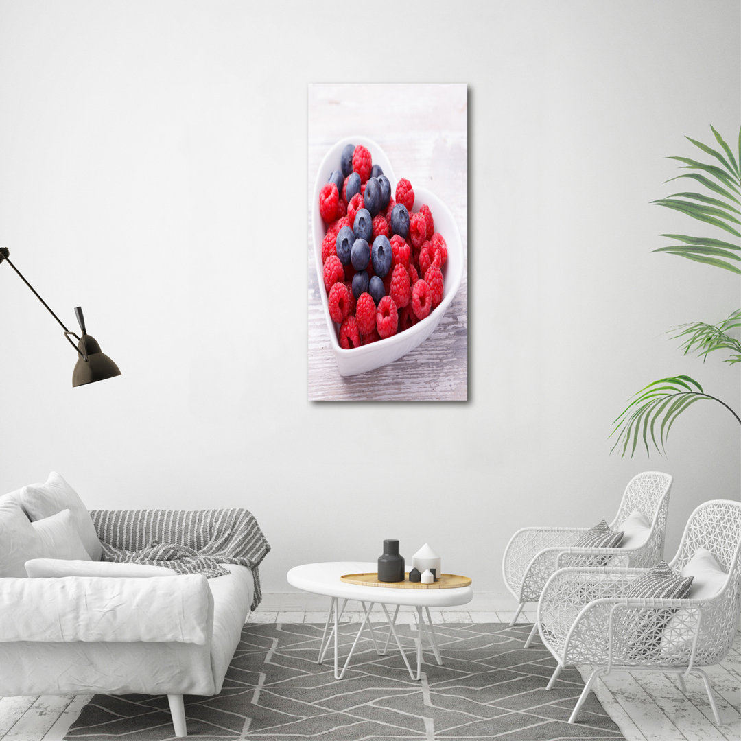 Himbeeren und Blaubeeren - Kunstdrucke auf Leinwand - Wrapped Canvas