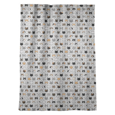 Panneau de rideau simple occultant et isolant avec passe-tringle pour fenêtre pour chat kitty Avicia