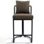 Tabouret de comptoir en chenille 26 po avec dossier et structure en métal, chaises de bar rembourrées modernes pour îlot de cuisine-2033001825-2035288887