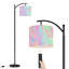 Lampe sur pied à arc avec abat-jour réglable tourbillons pastel aux teintes douces rose bleu vert art abstrait lampe sur pied 3 températures de couleur à haut gradateur avec interrupteur au pied pour la chambre à coucher