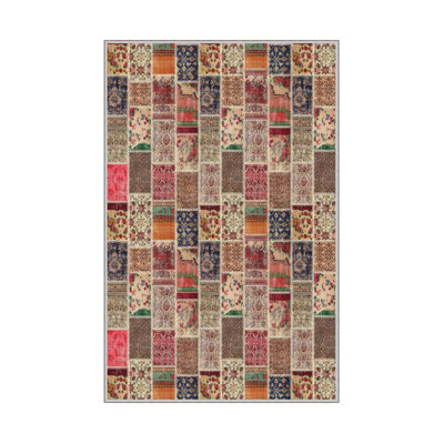 Elegant Hall Carpet, 2.6 x 9.8 Feet | 100% Polyester, 650 g/m², Pile Height: 0.3 Inches | Antibacterial, Non-Slip PVC Dot Underside | Machine Washable, 3D Digital Printing, Ideal for Modern Living Spaces