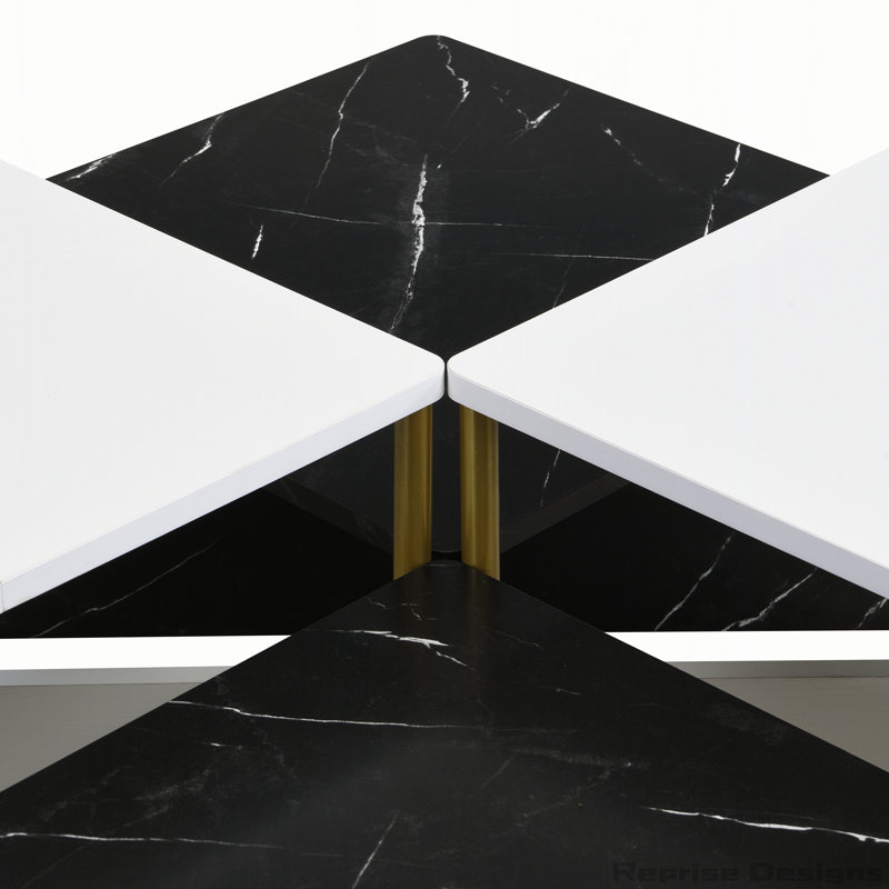 Ensemble de 4 tables basses Modern Modern, Noir / blanc