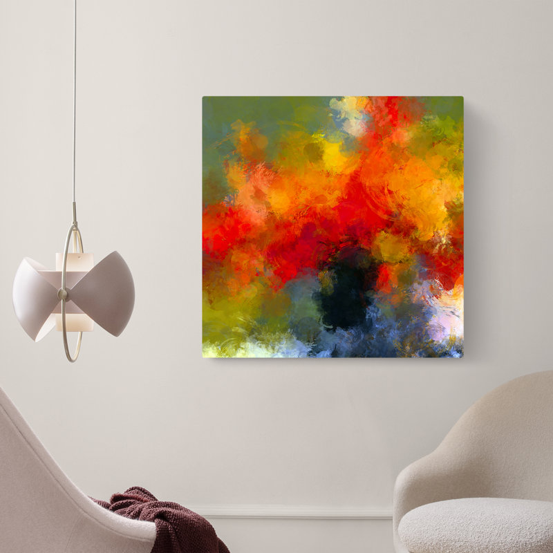 Bouquet complet - peinture sur toile tendue, H 8 po x l 8 po