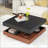 Modern Square 360°Rotating Coffee Table With Three Detachable Tray-404342525-404342524