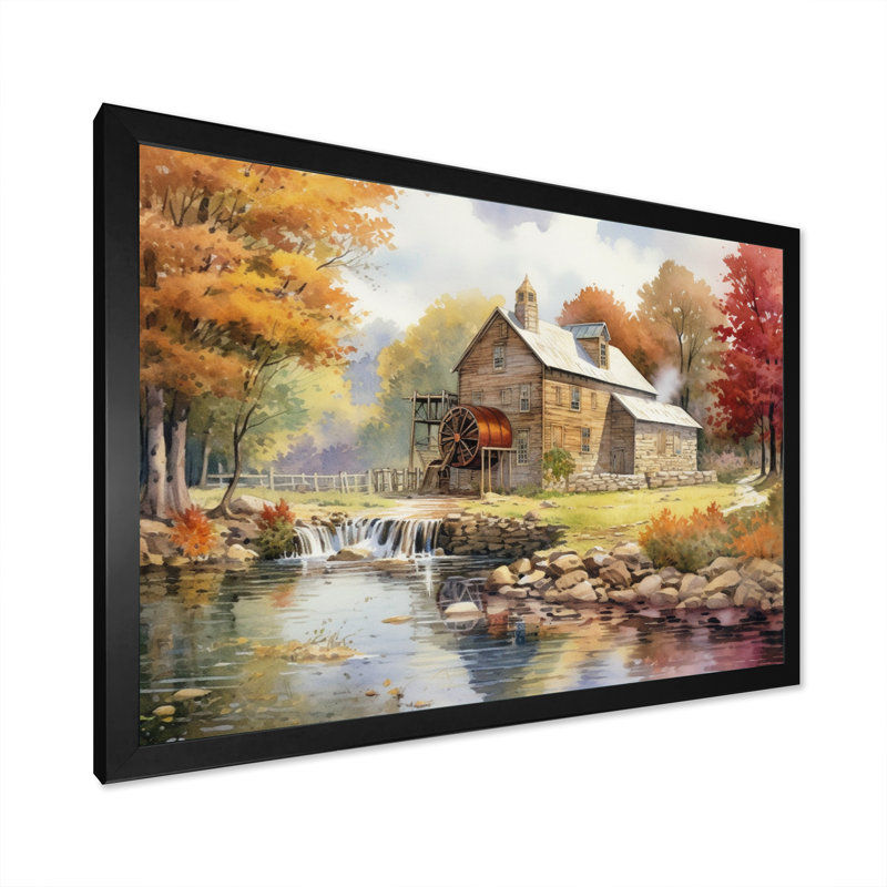 Ohio campagne charmante sur toile, H 30 po x l 40 po x P 1,5 po, Cadre simple noir