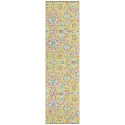 Machine Washable Indoor/Outdoor Husby ACN2207 Bohemian Rug