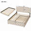 Lit plateforme tapissier en lin avec gigogne simple et 2 ensembles de ports USB-1139205308