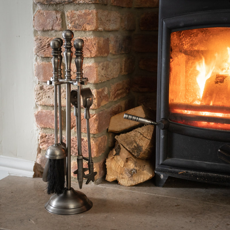 Emiliya Nickel Fireplace Tool Set