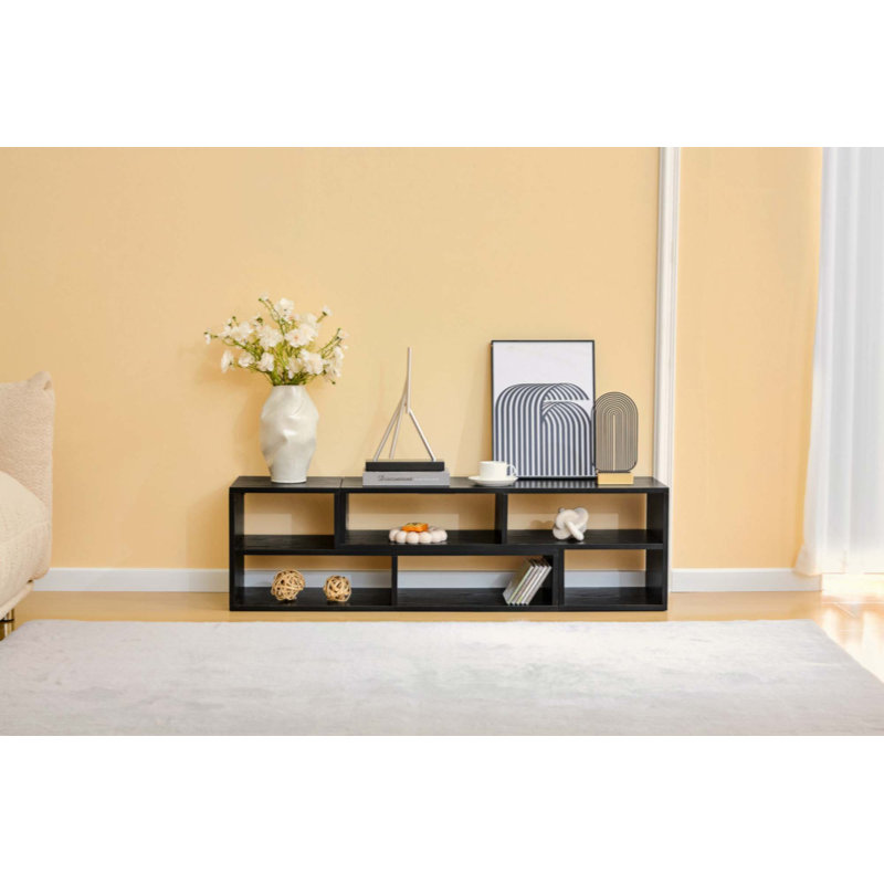 Meuble télé réglable modulaire, console de rangement ouverte, centre de divertissement moderne avec plusieurs compartiments, tablette multimédia Freestyle pour la chambre à coucher du salon