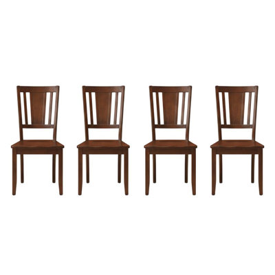 Mahogany Dining Chairs Set Of 4 With Solid Wood Seat, Traditional Style, Durable Construction, Residential Use, Supports 250 Pounds