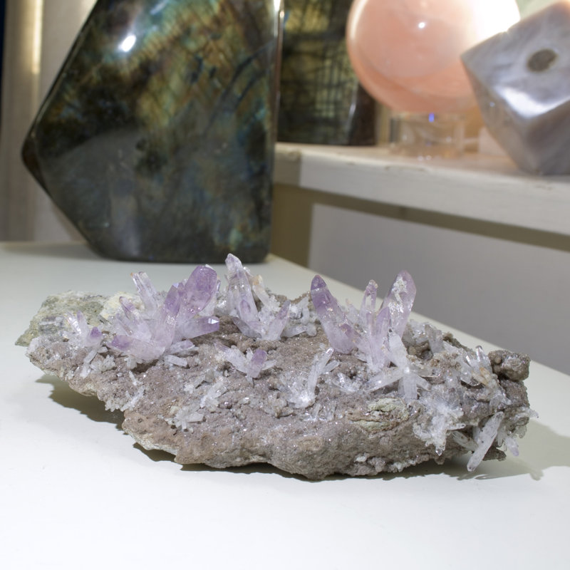 Améthyste amas sur Druzy Matrix