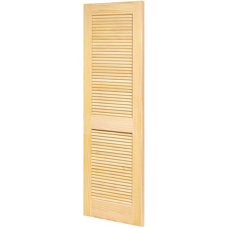 Louvred Solid Wood Unfinished Slab Standard Door, 24" x 80"