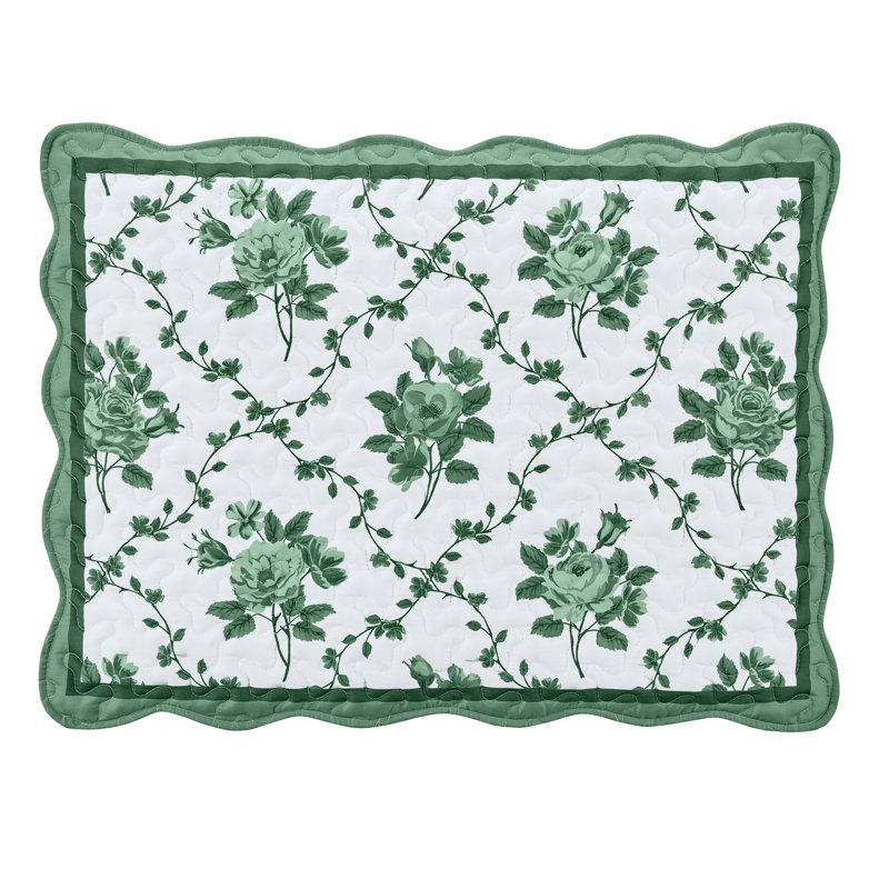 Taie d'oreiller Brielle Rose Bouquet Trellis Rose, Sauge et multicolore