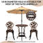 Outdoor 3-Piece Cast Aluminum Rose Bistro Set-1624651606