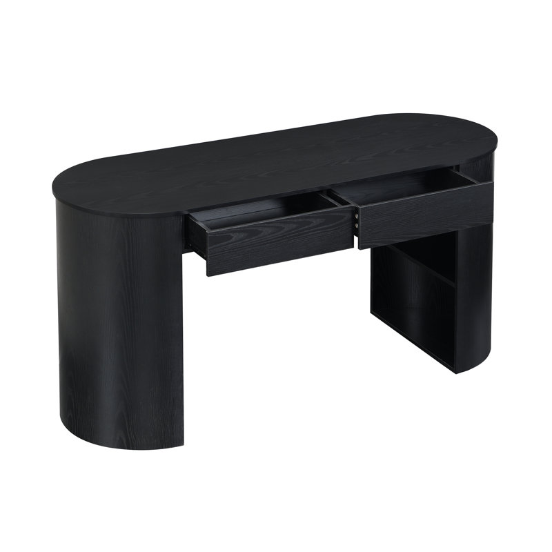 Bureau de rangement avec rangement, Noir
