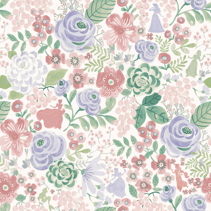 Double rouleau floral Peel & Stick, Mauve