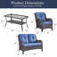 Ensemble de conversation d'extérieur carré pour 4 personnes Carolina avec causeuse et fauteuil-110985407