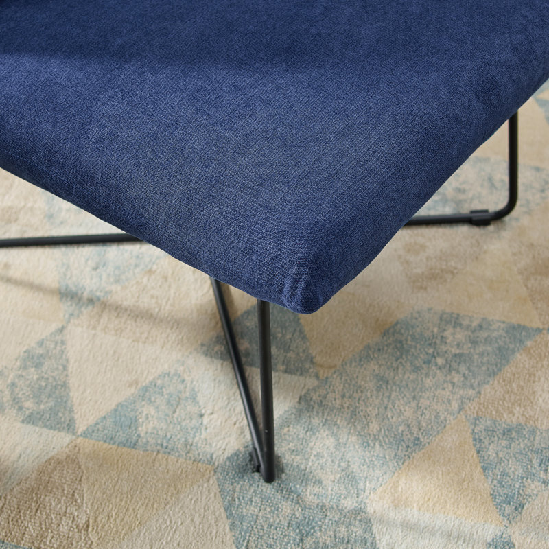 Chaise d'appoint en velours de 26 po de largeur Tosun, Velours bleu