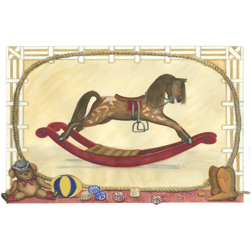 Rocking Horse (D) II - Wrapped Canvas Painting, 81cm H x 122cm W