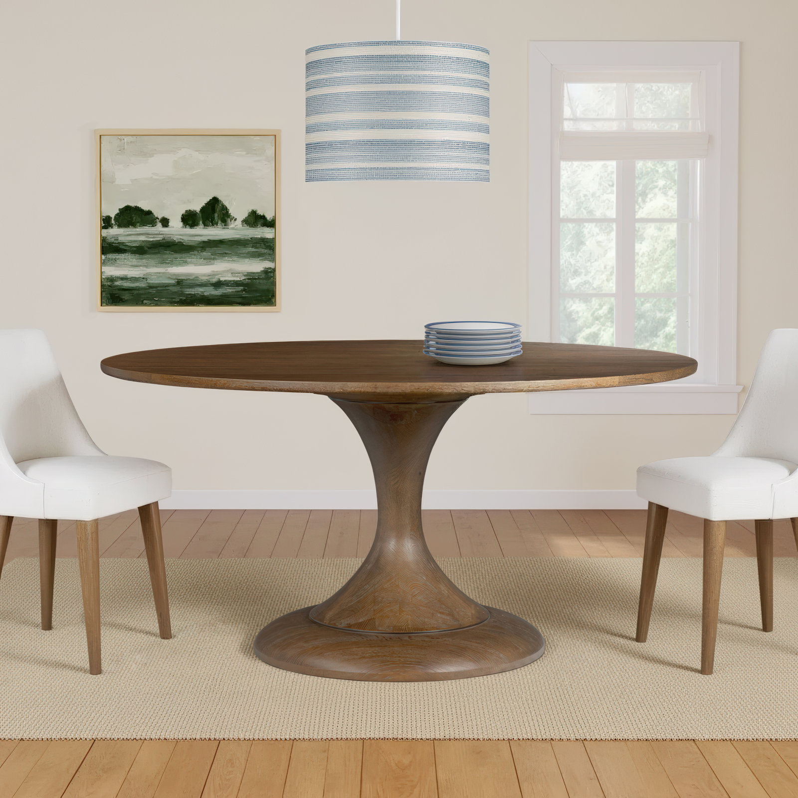 Eastman Dining Table, 30" H x 60" W x 60" D, Sienna Oak