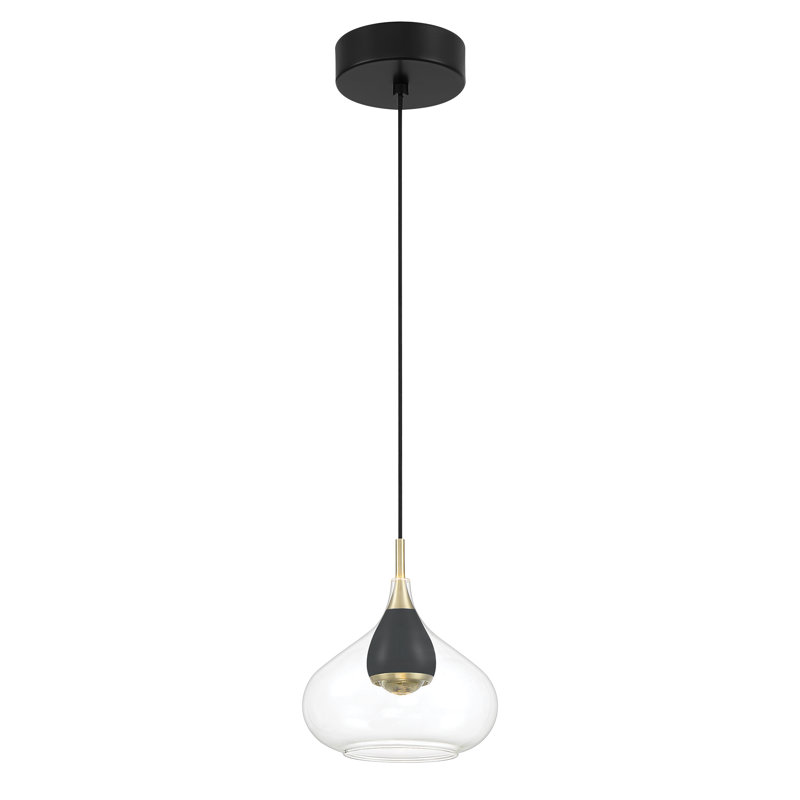 Luminaire suspendu doré à 1 lumière Demetra