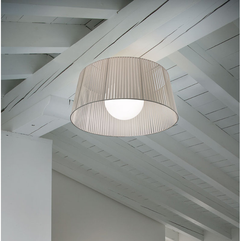 Ribbon 1 - Light Semi Flush Mount, Matte White, 13.8'' H X 23.6'' W X 23.6'' D, Mocha