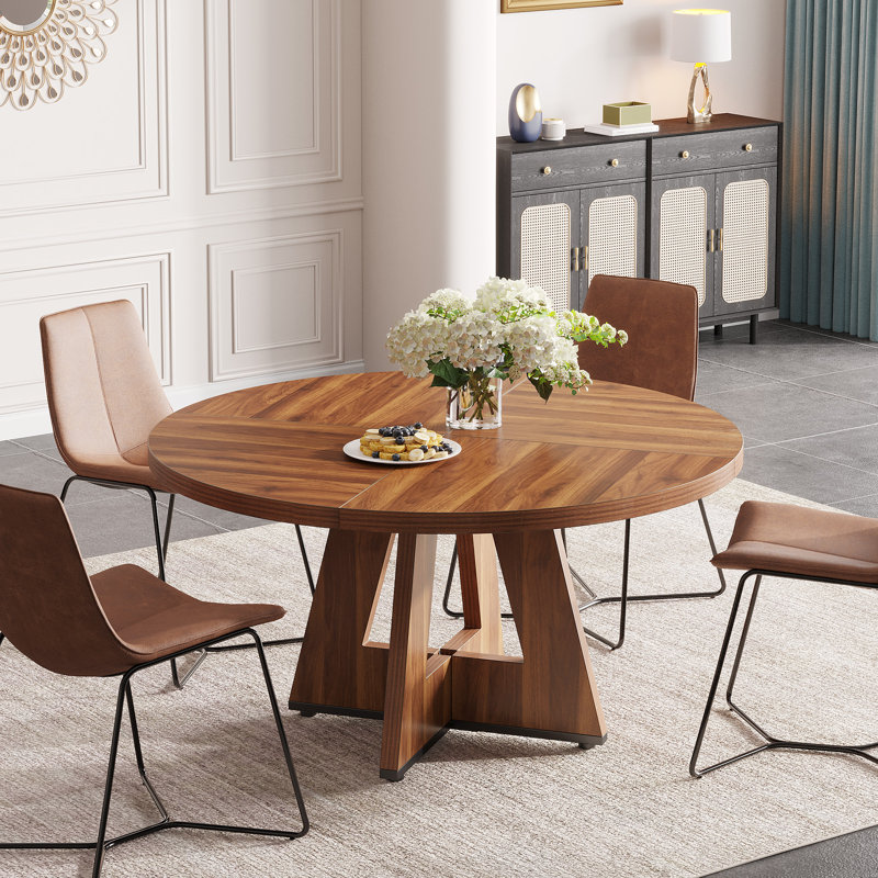 Liena 47'' Round Dining Table, Walnut