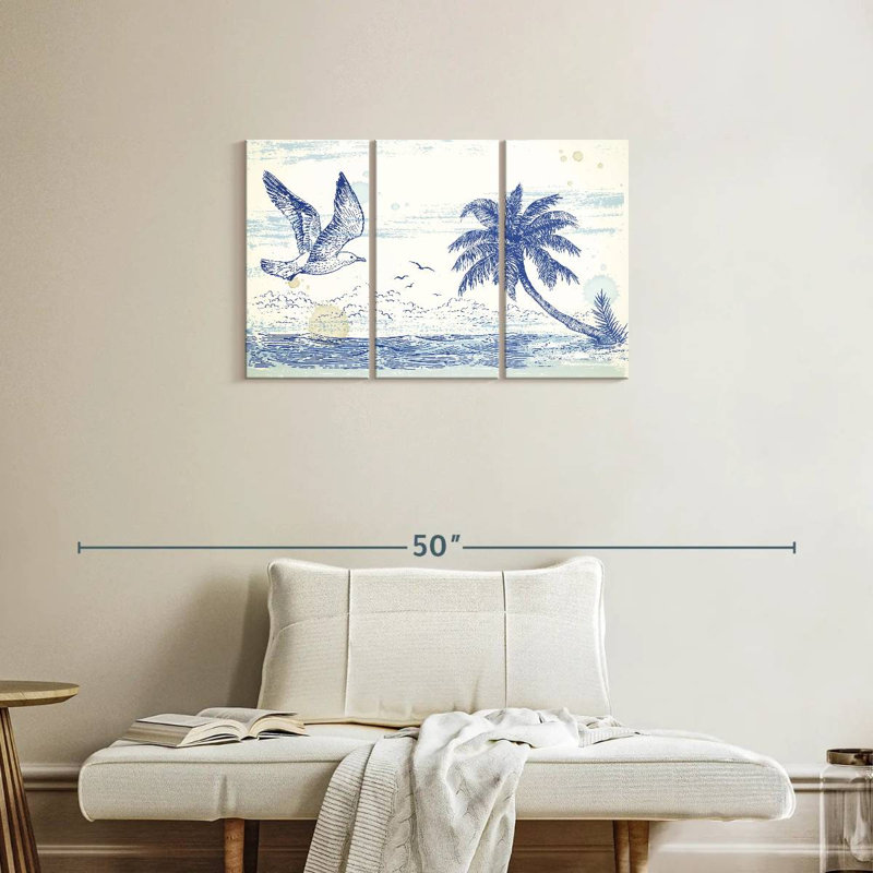 Brampt Summer Beach Drawing, 20" H x 33" W