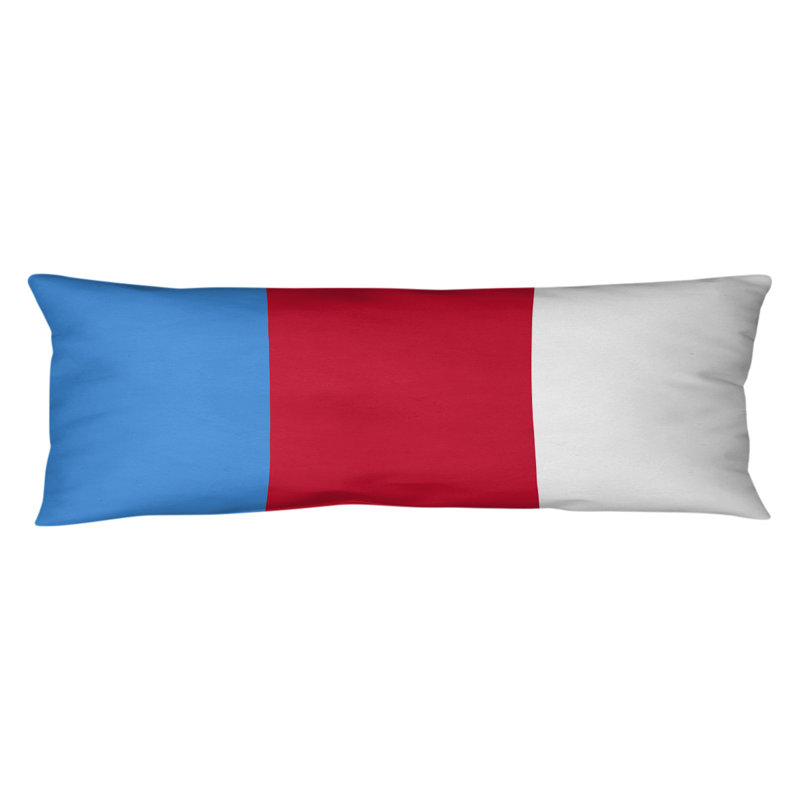 Polyester Medium Pillow, Sky Blue/Red, Houston 