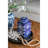 5.3X5.3X10" Valora Blue And White Square Lidded Jar