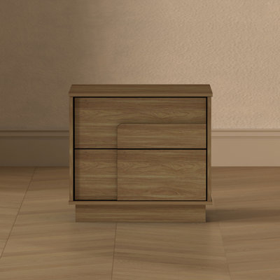 Horizon 22" Modern Nightstand with Easy Snap Assembly and 2 Full Extension Drawers in Maple