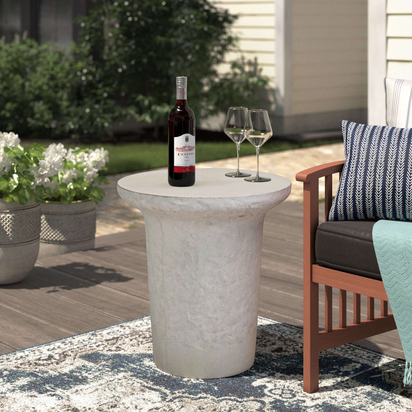Alday 20'' Concrete Outdoor Side Table