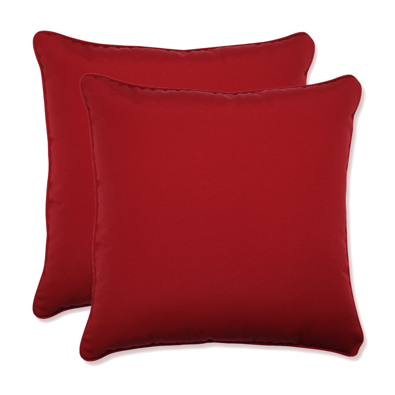 Damask Reversible Throw Pillow, Pompeii Red, 18.5" x 18.5" x 5"