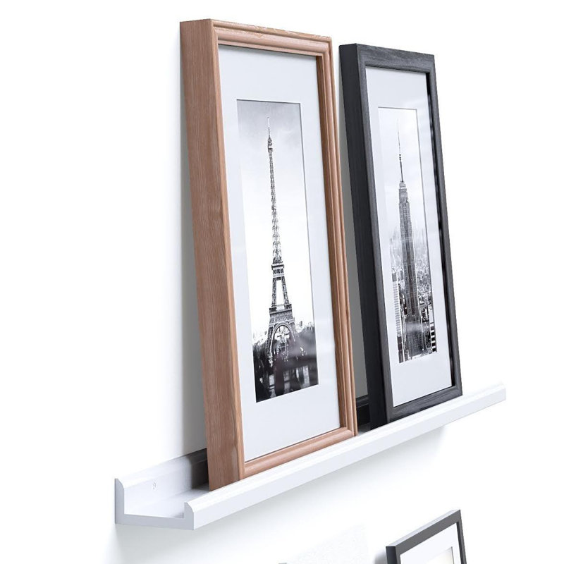 Tablette murale Gillock, H 4 po x l 46 po x P 6 po, Blanc